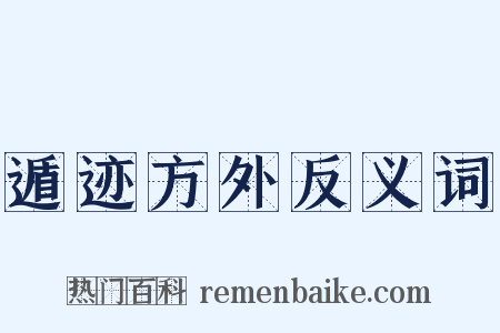 遁迹方外反义词是什么意思的图片